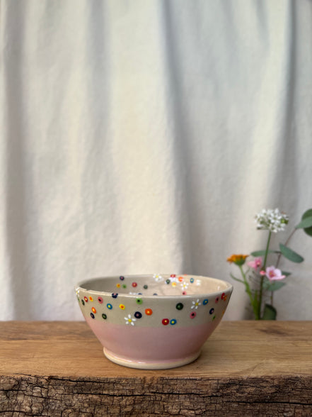 Blomstereng rosa skål - Ø 11,5 cm.