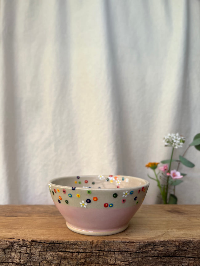 Blomstereng rosa skål - Ø 11,5 cm.