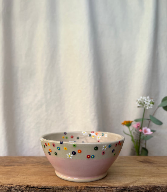 Blomstereng rosa skål - Ø 11,5 cm.