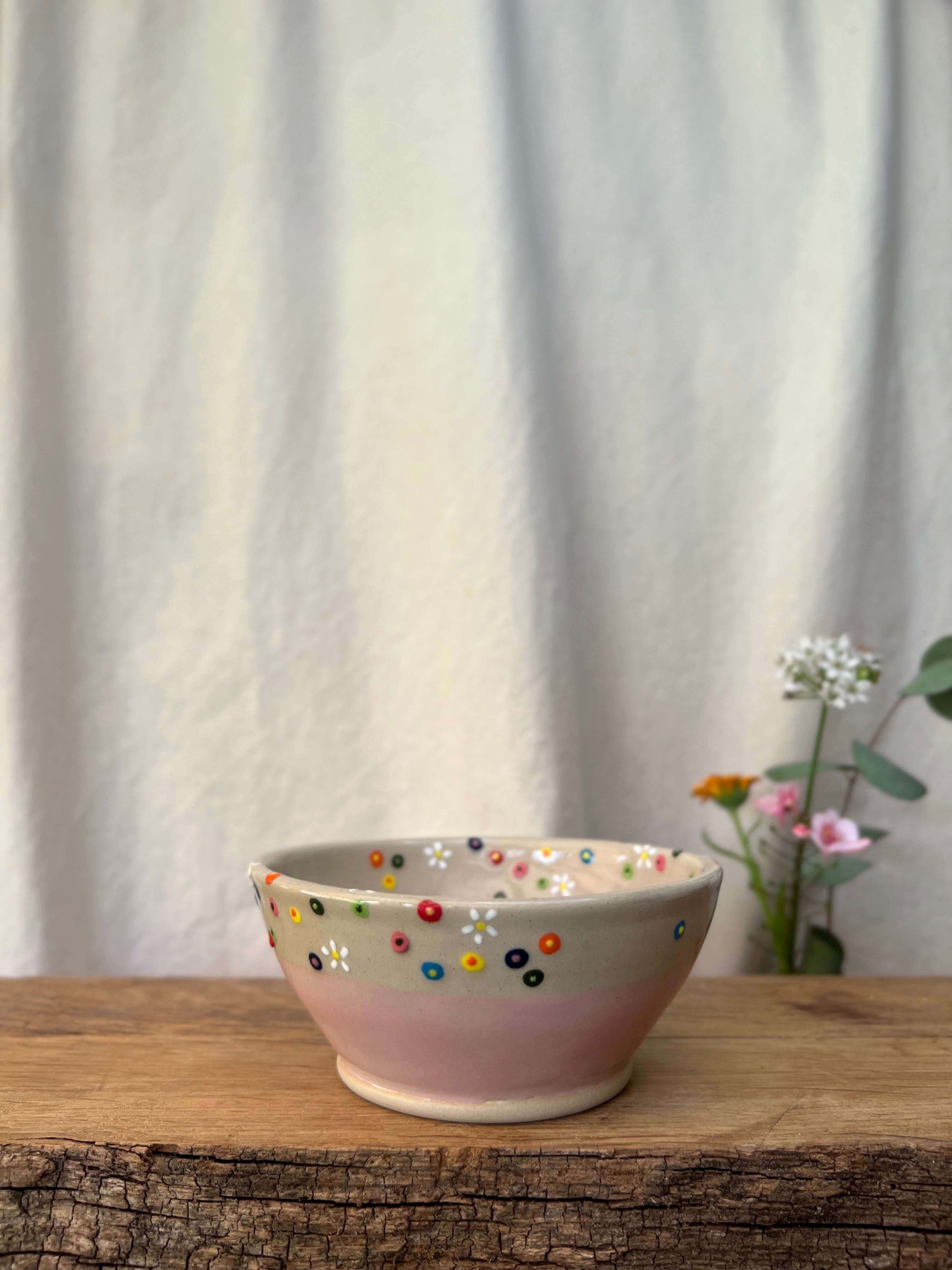 Blomstereng rosa skål - Ø 11,5 cm.