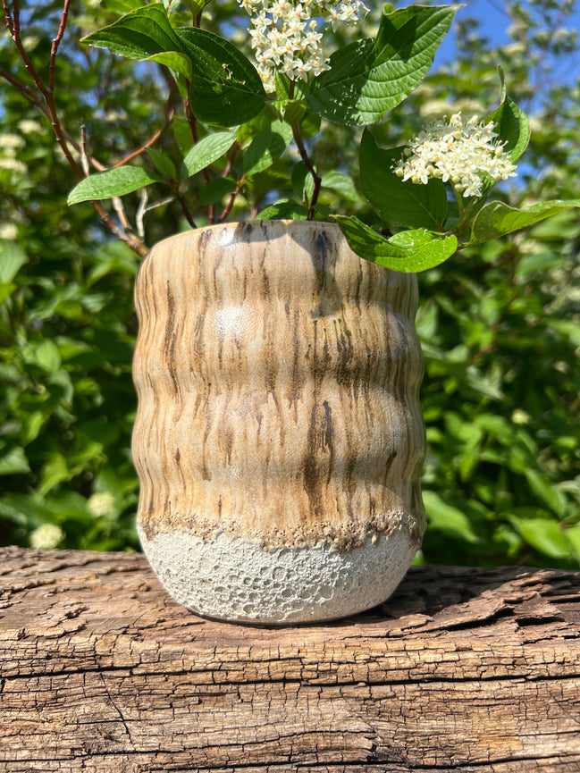 Måne bølgevase - H 13,5 • Ø 10,5 cm.