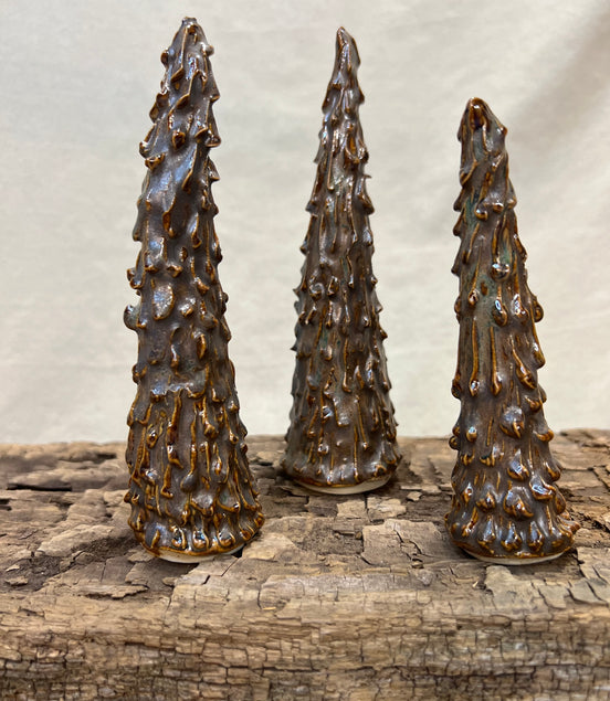 3 stk. juletræer - H 15,14,13 cm.