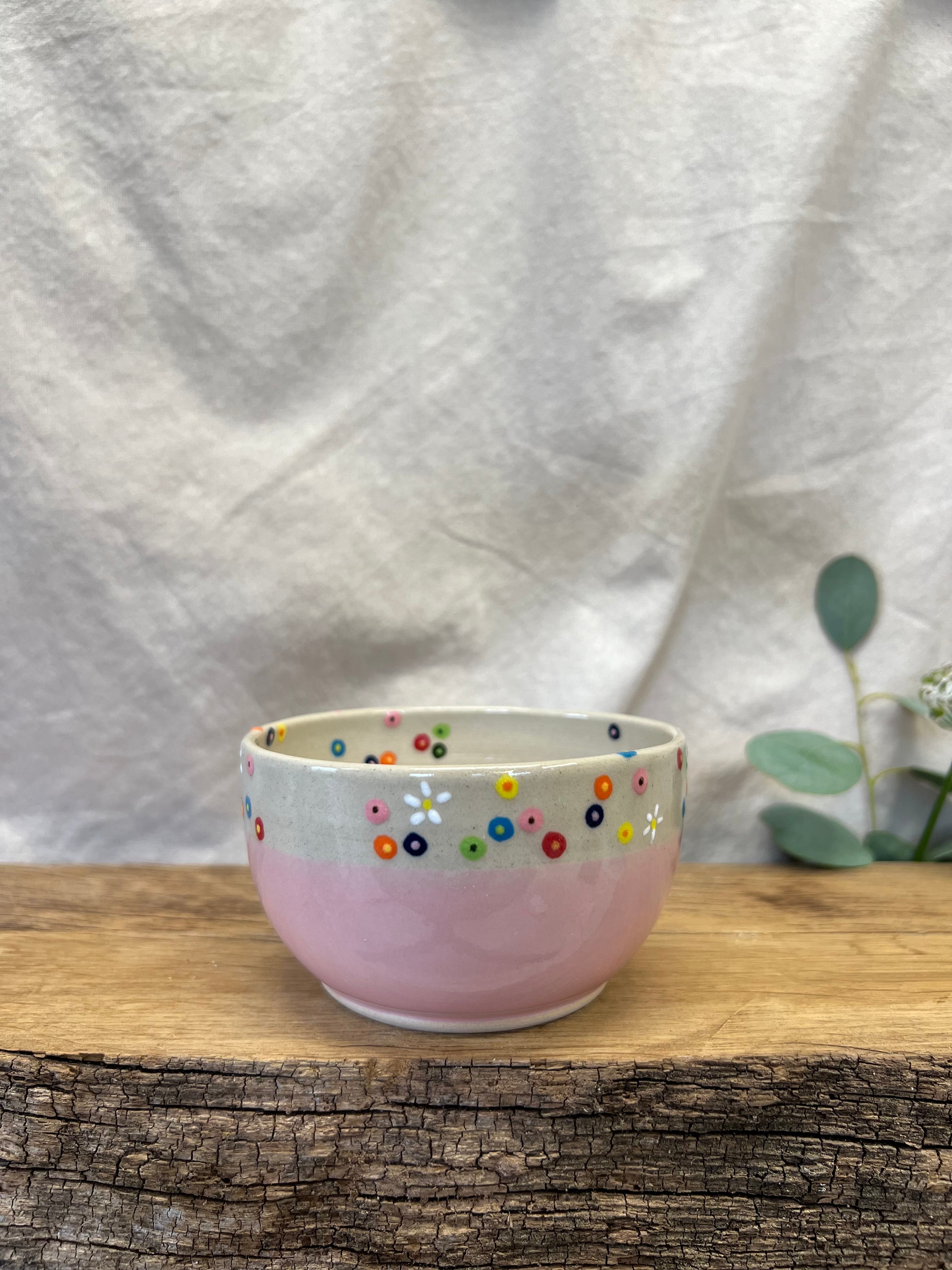 Blomstereng rosa skål - Ø 10 cm.