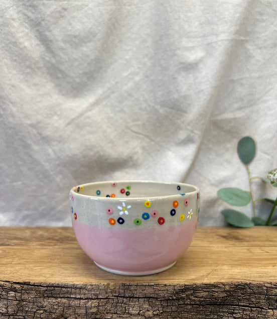 Blomstereng rosa skål - Ø 10 cm.