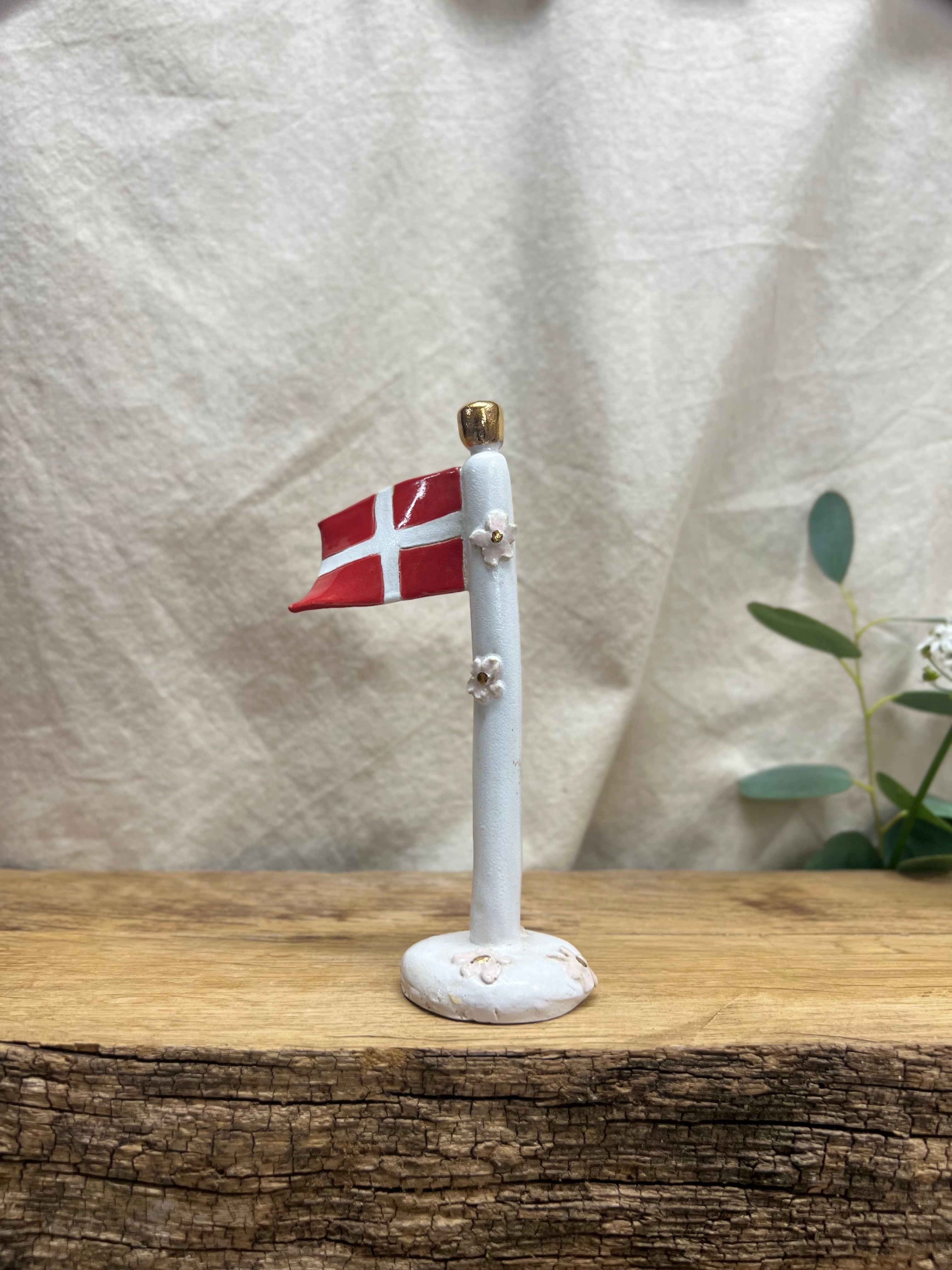 Flag m. 18 karat guld - 13,5 cm.
