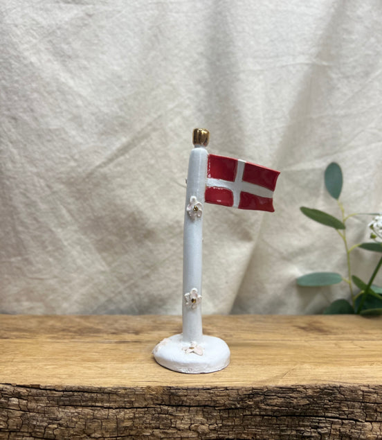 Flag m. 18 karat guld - 13,5 cm.