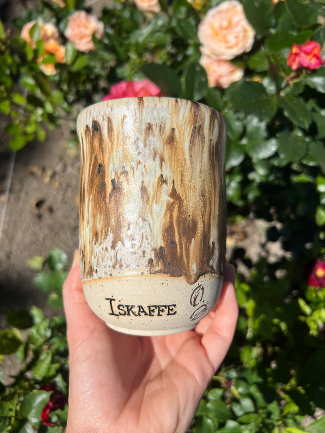 “Iskaffe” kop m. plads til sugerør