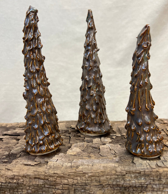 3 stk. juletræer - H 15,14,13 cm.