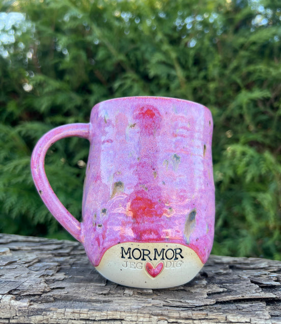 “Mormor - jeg <3 dig” kop m. hank - 385 ml.