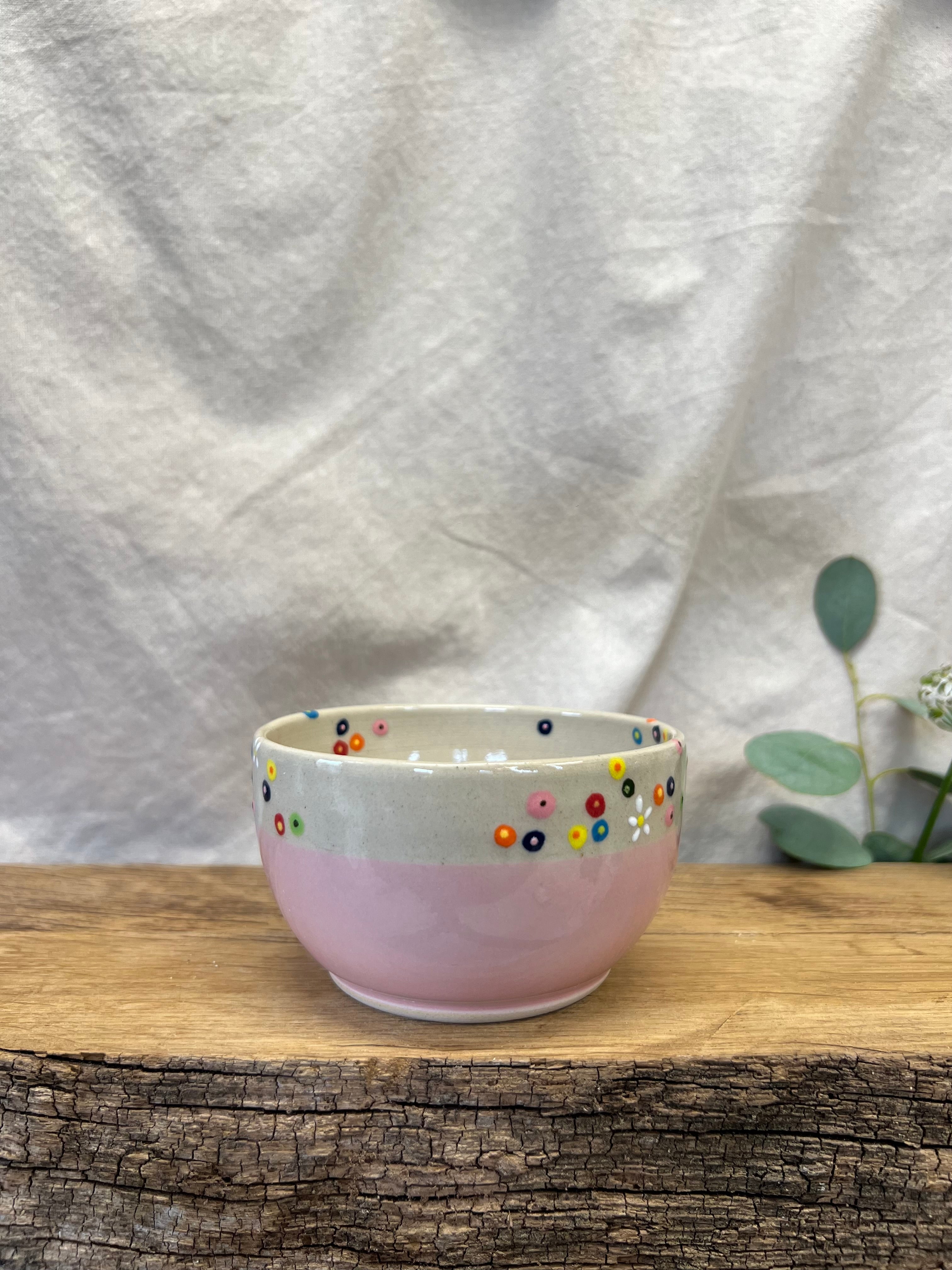 Blomstereng rosa skål - Ø 10 cm.