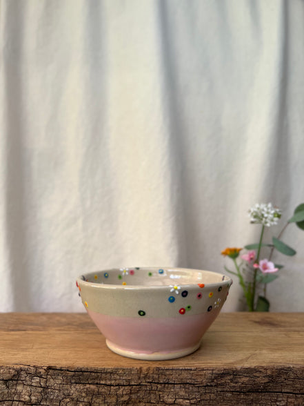 Blomstereng rosa skål - Ø 11,5 cm.