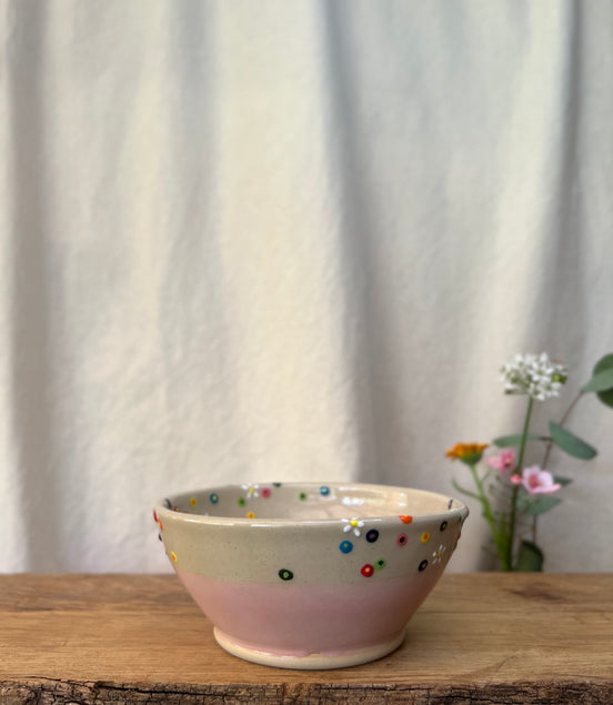 Blomstereng rosa skål - Ø 11,5 cm.